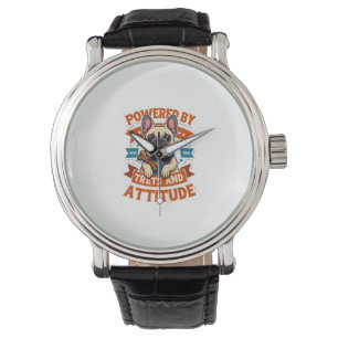 Powered By Treats And Attitude French Bulldog Vint Watch