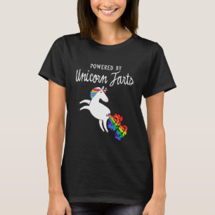 Powered By Unicorn Farts Rainbow Unicorn Farting T-Shirt