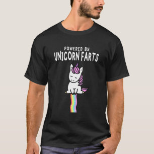 Powered By Unicorn Farts Unicorn Farting Rainbow K T-Shirt