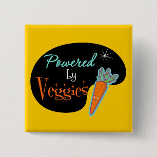 Powered by Veggies 15 Cm Square Badge