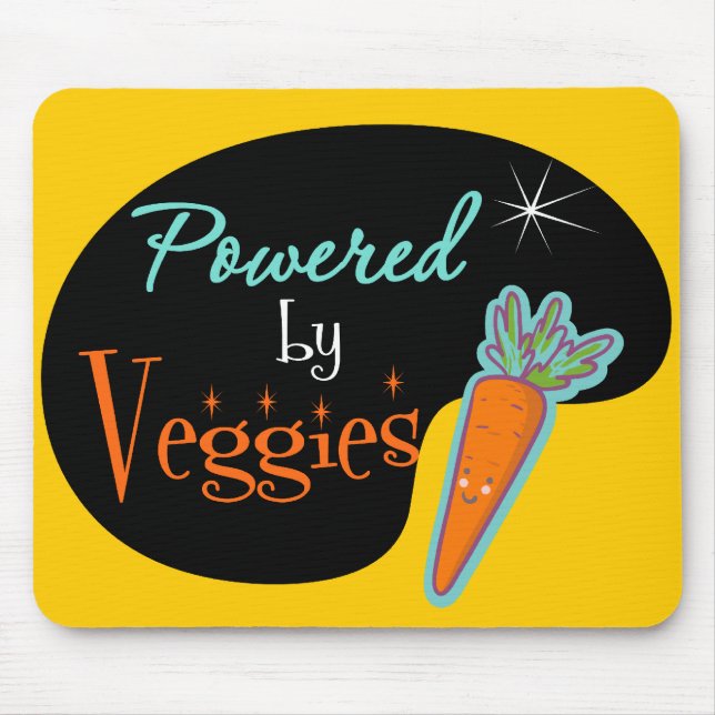 Powered by Veggies Mouse Pad (Front)