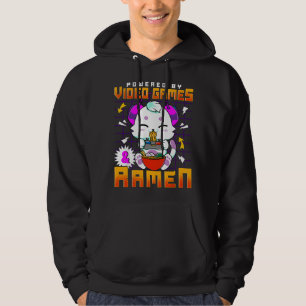Powered By Video Games & Ramen Anime Kawaii Cat Ga Hoodie