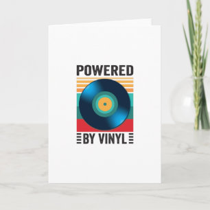Powered By Vinyl Music Record Retro Vintage Card