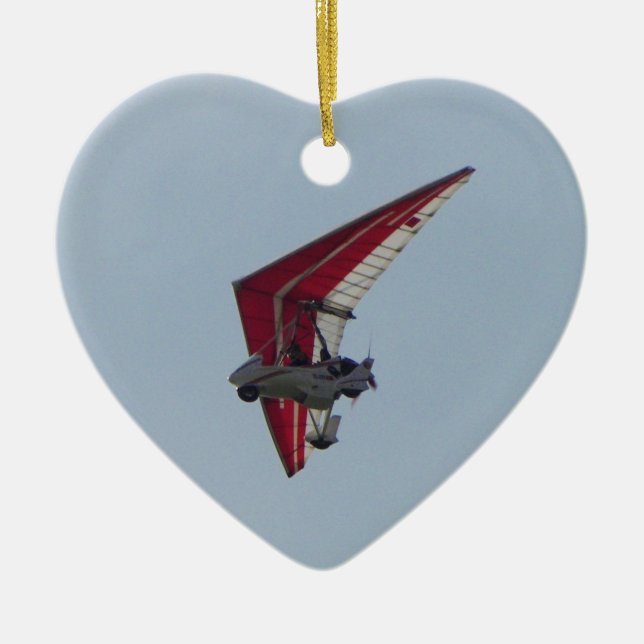 Powered hang glider ceramic tree decoration (Front)