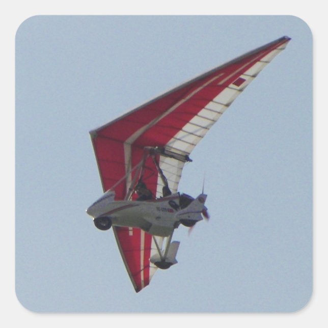 Powered hang glider square sticker (Front)