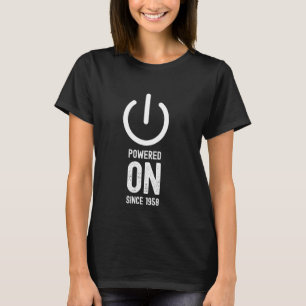 Powered On Since 1958 Funny 66th Birthday Mens Jok T-Shirt