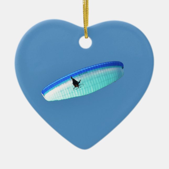 Powered Paraglider Ceramic Tree Decoration (Front)