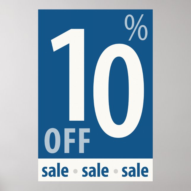 Powerful 10% OFF SALE Sign - retail sales poster (Front)
