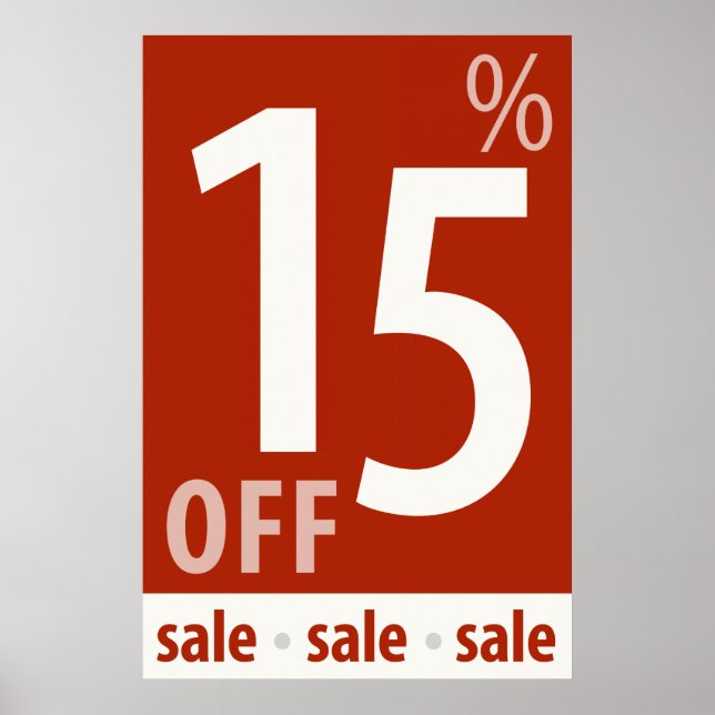 Powerful 15% OFF SALE Sign - retail sales (Front)