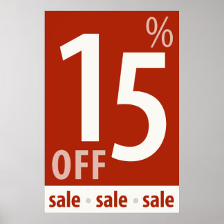 Powerful 15% OFF SALE Sign - retail sales poster
