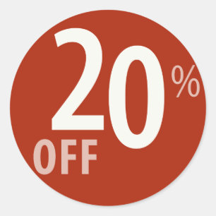 Powerful 20% OFF SALE Sign Classic Round Sticker