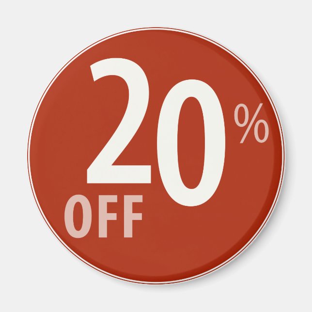 Powerful 20% OFF SALE Sign - Magnets (Front)