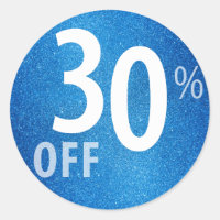 Powerful 30% OFF SALE Sign | Blue Glitter