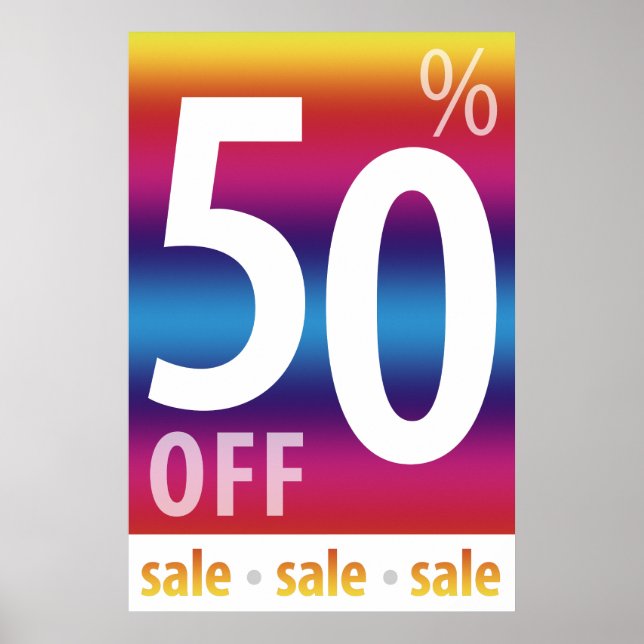 Powerful 50% OFF SALE Sign | Colourful (Front)