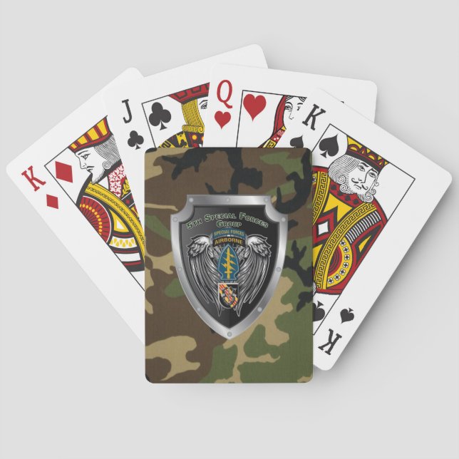 Powerful 5th Special Forces Group (Airborne) Playing Cards (Back)