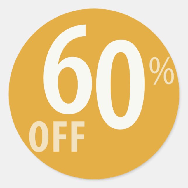Powerful 60% OFF SALE Sign Classic Round Sticker (Front)