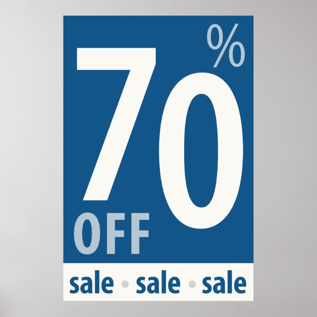 Powerful 70% OFF SALE Sign - retail sales poster (Front)