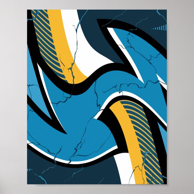 Powerful Abstract Cracked Energy Design Poster (Front)