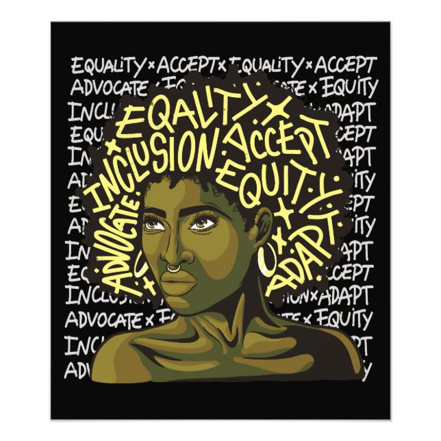 Powerful Afro Art on Equity and Inclusion  Photo Print (Front)