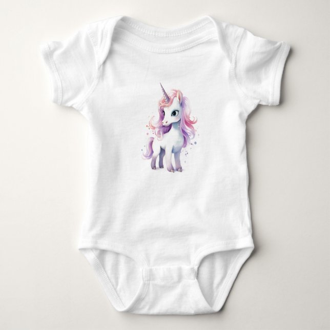 Powerful and Majestic Unicorn  Baby Bodysuit (Front)