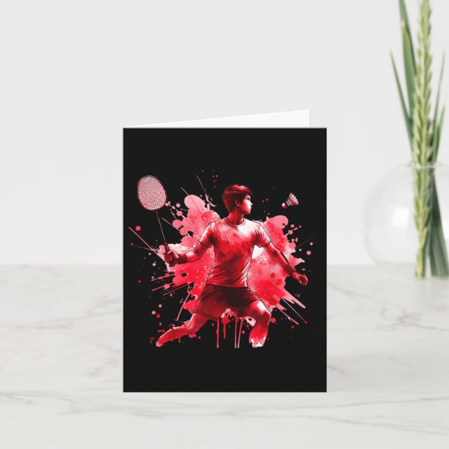 Powerful Badminton Player Red Splash Art  Card (Front)