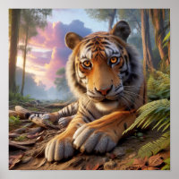 Powerful Bengal Tiger in the Wild Jungle