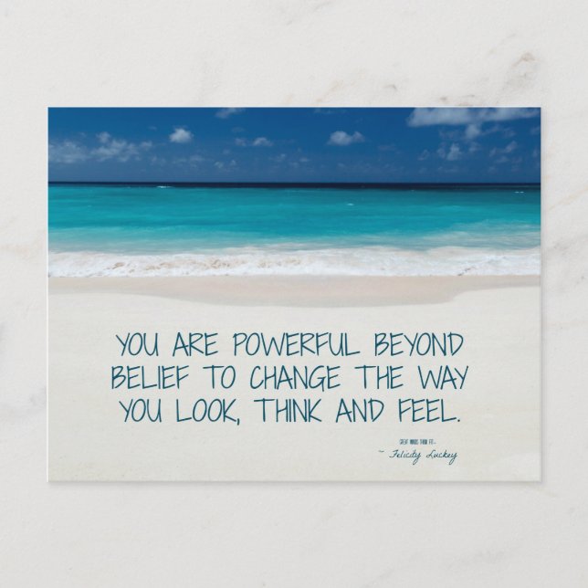 Powerful Beyond Belief Beach Fitness Postcard (Front)