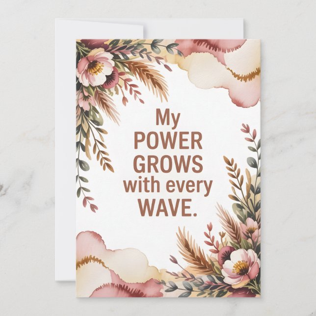 Powerful Birth Wave Affirmation Art Holiday Card (Front)