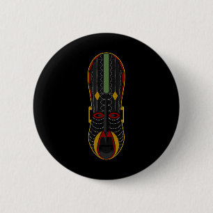 Powerful Black History Month African Mask 6 Cm Round Badge