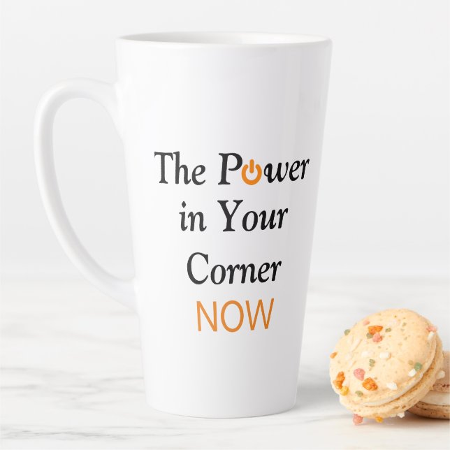powerful business motivation quote achieve better  latte mug (In Situ)