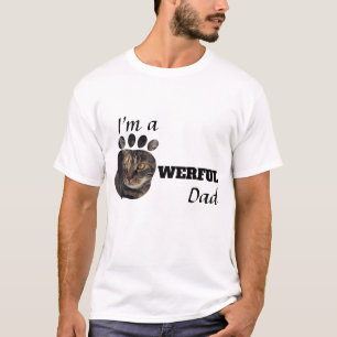 Powerful Cat / Dog Mum text paws add pet's photo T T-Shirt