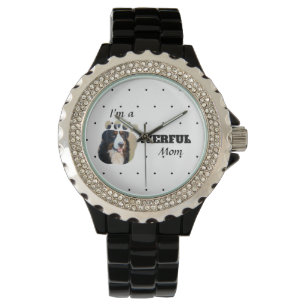 Powerful Cat / Dog Mum text paws add pet's photo Watch
