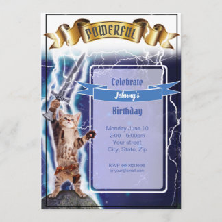 Powerful Cat Invitation
