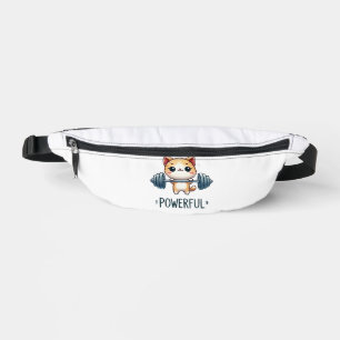 Powerful Cat Lifting Weights, Cute Gym Kitty Art Bum Bags