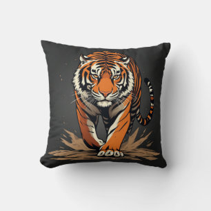 Powerful Charging Tiger Cushion