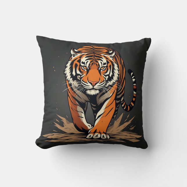 Powerful Charging Tiger Cushion (Front)