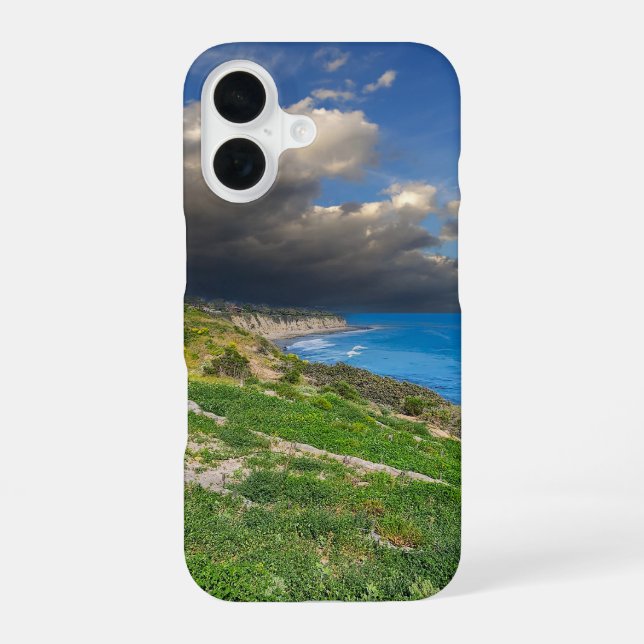 Powerful Clouds over Point Dume iPhone 16 Case (Back)
