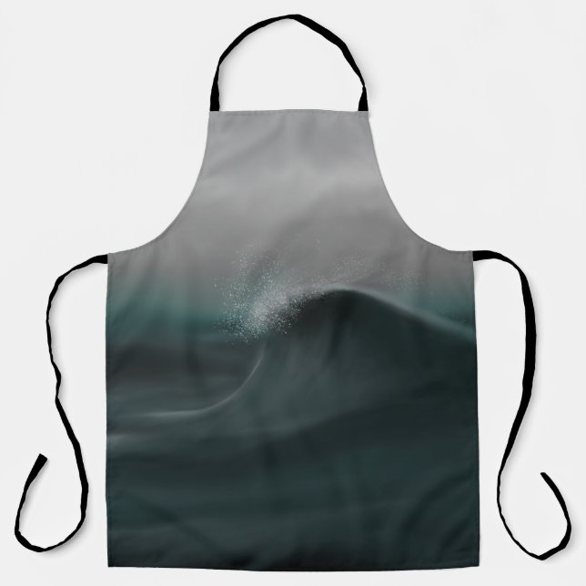 Powerful deep green wave in storm apron (Front)