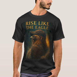 Powerful Eagle Hybrid Artwork Motivational Design T-Shirt