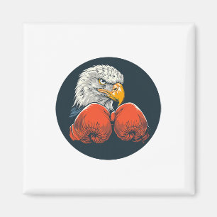 Powerful Eagle With Boxing Gloves For A Dynamic Lo Magnet