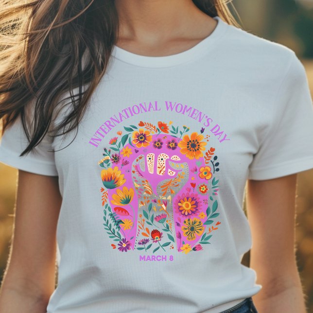 Powerful Fist International Women's Day  T-Shirt (Creator Uploaded)
