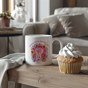 Powerful Floral Fist International Women's Day Coffee Mug