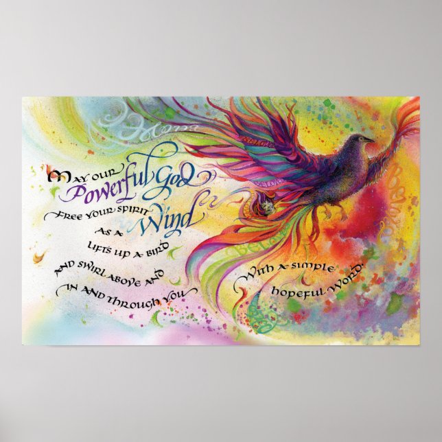 Powerful God, 20"x12.5", Print (Front)