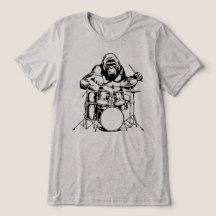 Powerful Gorilla Drummer Rocking Full Drum Kit