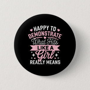 Powerful Karate Girl Statement Design 6 Cm Round Badge