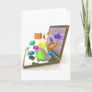 Powerful Laptop Greeting Cards