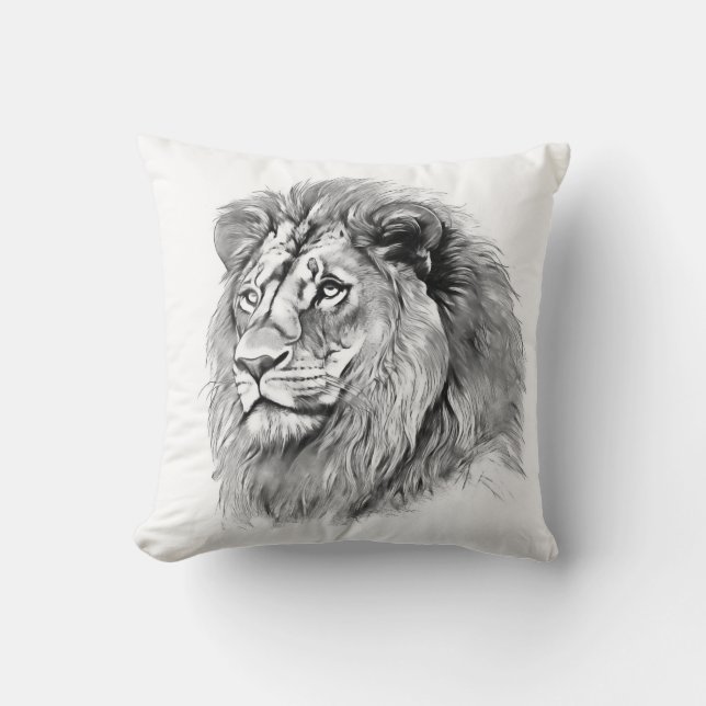 Powerful Lion Portrait Cushion (Front)