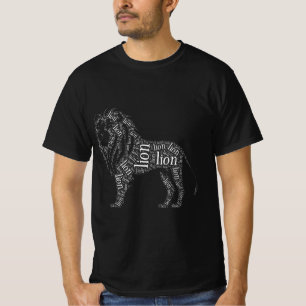 Powerful Lion Typography Design T-Shirt
