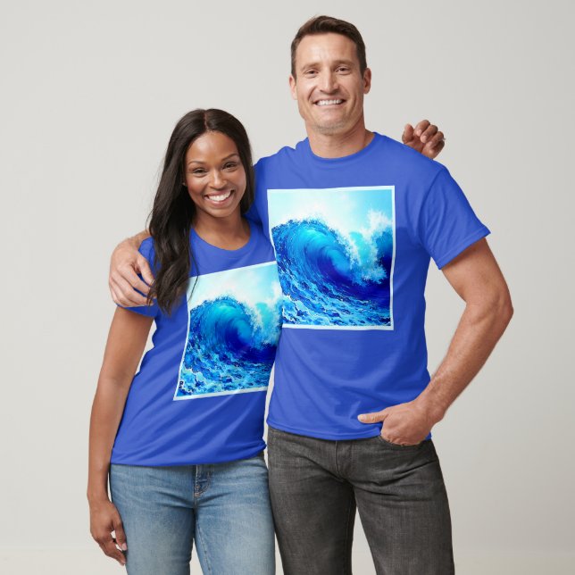 Powerful Ocean Wave Surge Design T-Shirt (Unisex)
