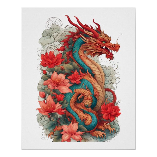 Powerful Oriental Dragon  Poster (Front)